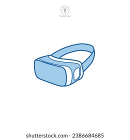 VR Headset Symbol, Vektorgrafik einzeln auf weißem Hintergrund