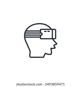 VR-Headset-Symbol. Vektorgrafik.Editierbarer Strich.Lineares Stilzeichen zur Verwendung Webdesign,Logo.Symboldarstellung.