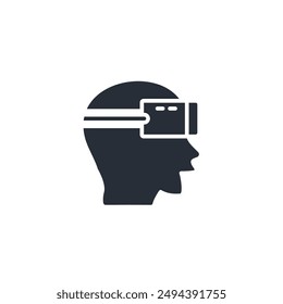 VR headset icon. vector.Editable stroke.linear style sign for use web design,logo.Symbol illustration.