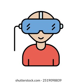 Icono de auriculares VR con fondo blanco Vector Ilustración de stock