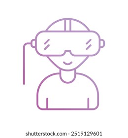 vr headset icon with white background vector stock illustration