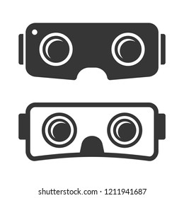 VR Headset Icons Set on White Background. Vector
