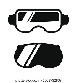 VR Headset Icons Set on White Background. Vector