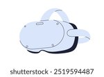 VR headset for immersive virtual reality gaming simulation. Technology goggles, modern gadget, glasses, headgear for digital cyber entertainment. Flat vector illustration isolated on white background