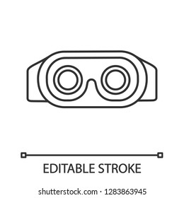 VR headset inside view linear icon. Thin line illustration. Virtual reality mask set. 3D VR glasses, goggles. Contour symbol. Vector isolated outline drawing. Editable stroke