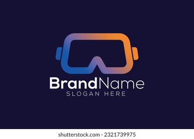 VR headset logo design template