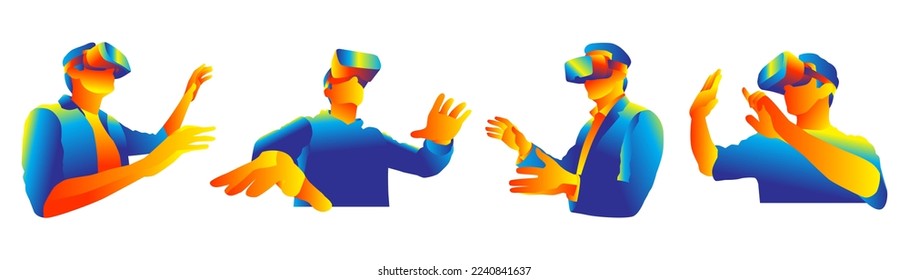 VR headset looking up at the objects in virtual reality