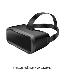 Vr headset. Modern realistic virtual reality glasses isolated on white background. Gear goggles mask for visual simulation and computer games. 3d vector illustration