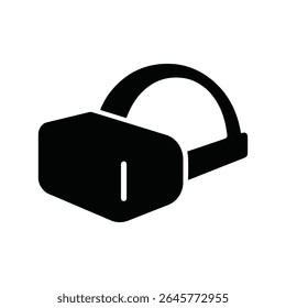 VR Headset Silhouette Icon – Virtual Reality Technology Symbol