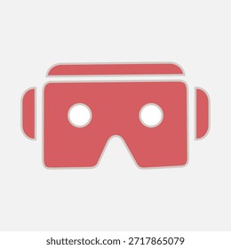 VR Headset Symbol Red Icon
