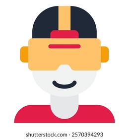 VR Headset Tech and AI Innovation icon illustration
