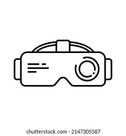 VR headset vector icon. Virtual reality line icon.