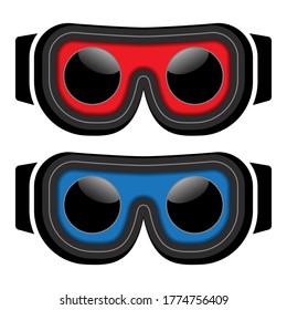 VR headset or virtual reality gaming headset flat colour icon for app or website