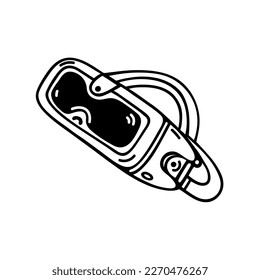 VR headset, virtual reality glasses. Vector icon isolated on white. Modern technology, gadget for entertainment and games. Simple doodle, outline. Clipart for logo, apps, web