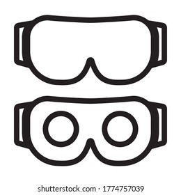 VR headset or virtual reality headset line art icon for apps or website