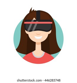 VR helmet girl