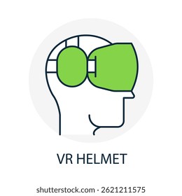 VR Helmet – Headgear Representing Virtual Reality Experience with editable stroke