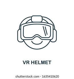 Vr Helmet icon from augmented reality collection. Simple line element Vr Helmet symbol for templates, web design and infographics