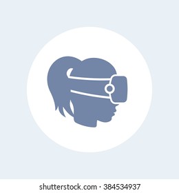 VR helmet icon, vr glasses sign, vr headset vector, vr pictogram, virtual reality, virtual reality glasses icon isolated on white, 