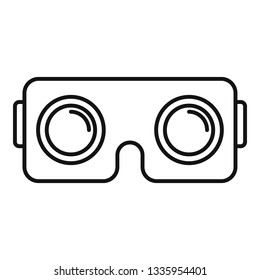 Vr helmet icon. Outline vr helmet vector icon for web design isolated on white background