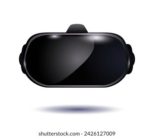 VR helmet or virtual reality glasses on isolated white background, front view, realistic vector illustration. Digital cyberspace technology, Innovation device