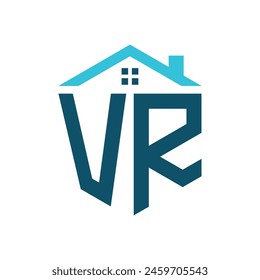 Plantilla de diseño de logotipo de la casa VR. Logotipo de la letra VR para el negocio inmobiliario, de la construcción o cualquier negocio relacionado de la casa