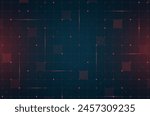 VR HUD futuristic interface grid. Digital UI screen mesh pattern. GUI hi tech visor backdrop design template. Spaceship head up display red lines and particles on dark background. FUI Sci Fi dashboard