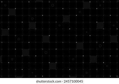 VR HUD futuristic interface grid. Spaceship head up display line and dot background. Digital UI screen mesh. GUI hi tech visor backdrop design template. FUI Sci Fi black and white dashboard. Vector