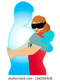 VR hug experience.