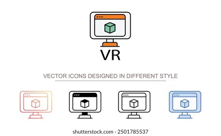 vr icon design with white background stock illustration