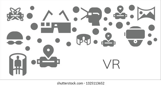 vr icon set. 11 filled vr icons.  Simple modern icons about  - Virtual reality, Virtual glasses, Goggles, panorama 360 , Vr glasses