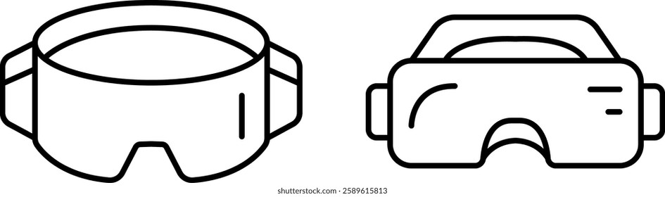 VR Icon Set – Futuristic Virtual Reality Symbols in EPS