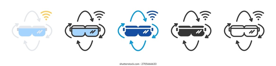 vr icon set multi style various collection