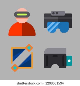vr icon set. vector set about virtual reality and ar glasses icons set.