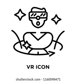 Vr icon vector isolated on white background, Vr transparent sign , line symbol or linear element design in outline style