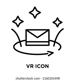 Vr icon vector isolated on white background, Vr transparent sign , line symbol or linear element design in outline style