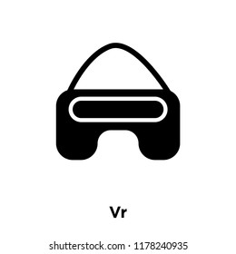 Vr icon vector isolated on white background, logo concept of Vr sign on transparent background, filled black symbol