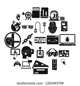 VR icons set. Simple set of 25 vr vector icons for web isolated on white background