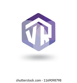 VR Initial letter hexagonal logo vector