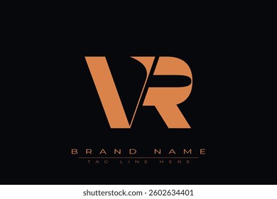 VR initial letter logo design. Letter V and R luxury alphabet letter logo icon template