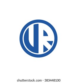 VR initial letters circle business logo blue