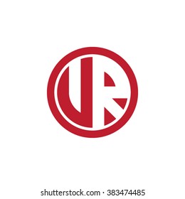 VR initial letters circle business logo red
