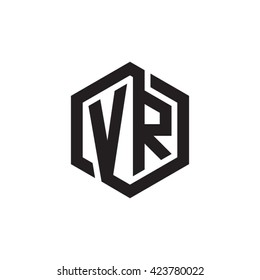 Vr Initial Letters Looping Linked Hexagon Stock Vector (Royalty Free ...