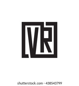 VR initial letters looping linked square monogram logo