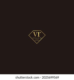 VR Initial logo diamond luxury wedding illustration