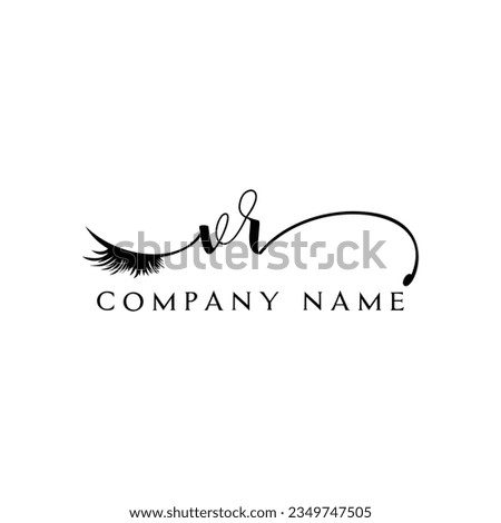 VR initial Logo lash logo eyelash vector modern