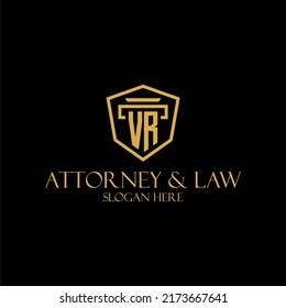 VR initial monogram for lawfirm logo ideas with creative polygon style design