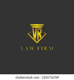 VR initial monogram logo for lawfirm with creative polygon design