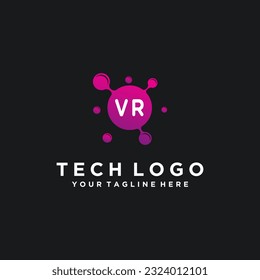 VR initials bubble logo template vector illustration stock image