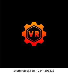 Ícones e gráficos de arte vetorial de logotipo técnico de VR